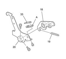 This diagram shows the correct orientation of the shock absorber and holder.