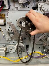 Finally, removing the main pulley and main belt.