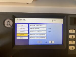 Admin menu showing system selected riso mf-9450.jpg